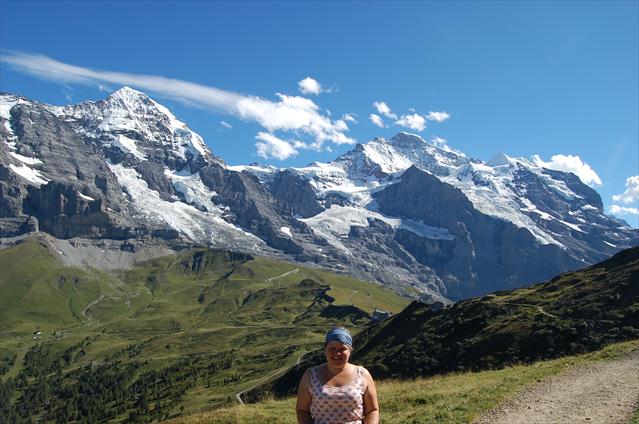 Alexa in front of the Alps in Austria.