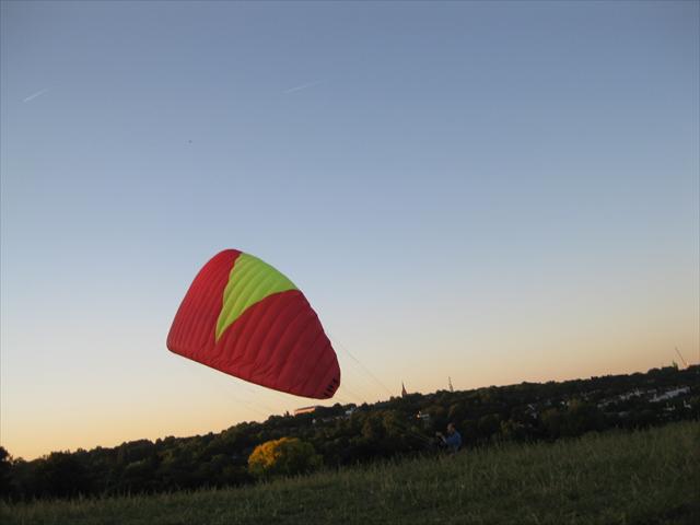 A large kite being flown on Hampstead Heath